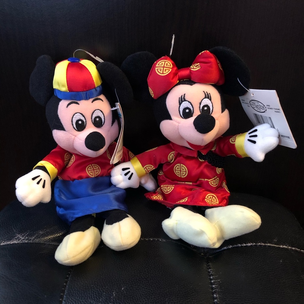 Mickey Minnie mouse chinese new year plush set
